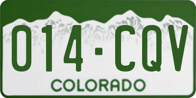CO license plate 014CQV