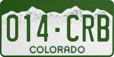 CO license plate 014CRB
