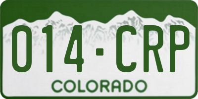 CO license plate 014CRP