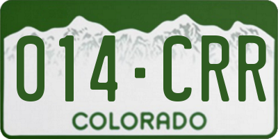CO license plate 014CRR