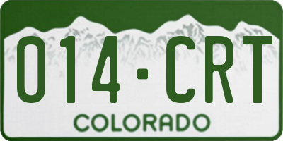 CO license plate 014CRT