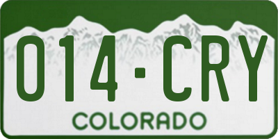 CO license plate 014CRY