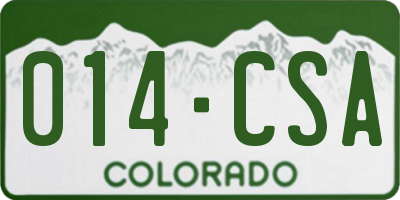 CO license plate 014CSA