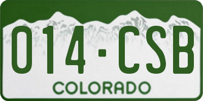CO license plate 014CSB