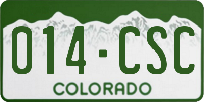 CO license plate 014CSC