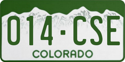 CO license plate 014CSE