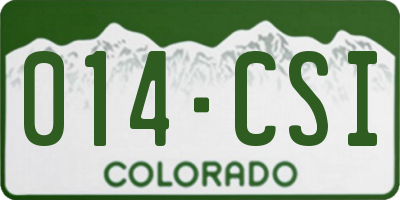 CO license plate 014CSI