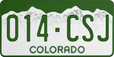 CO license plate 014CSJ