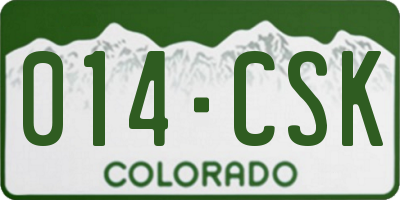 CO license plate 014CSK