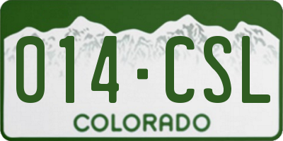 CO license plate 014CSL