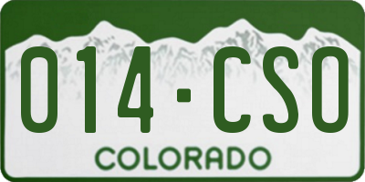 CO license plate 014CSO