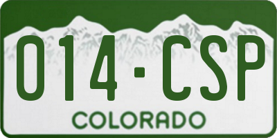 CO license plate 014CSP