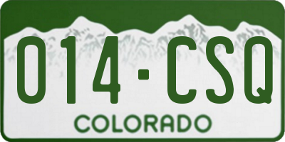 CO license plate 014CSQ