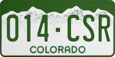 CO license plate 014CSR