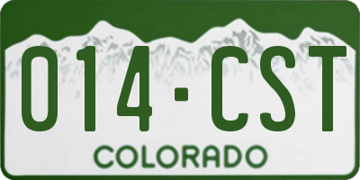 CO license plate 014CST