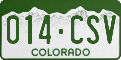 CO license plate 014CSV