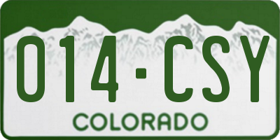 CO license plate 014CSY