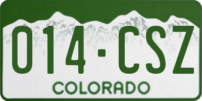 CO license plate 014CSZ