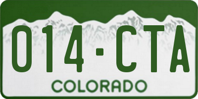 CO license plate 014CTA