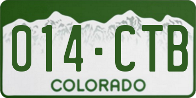 CO license plate 014CTB