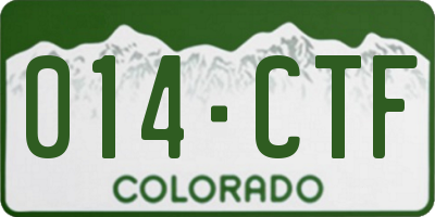 CO license plate 014CTF