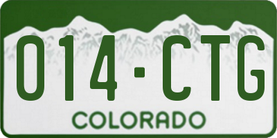 CO license plate 014CTG