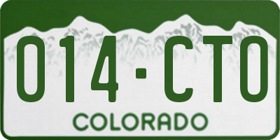 CO license plate 014CTO