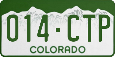 CO license plate 014CTP