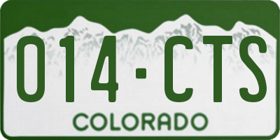 CO license plate 014CTS