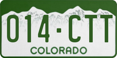 CO license plate 014CTT