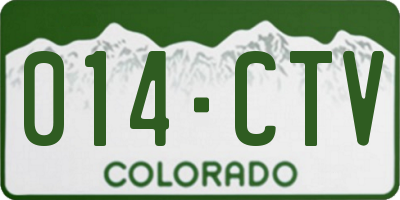 CO license plate 014CTV