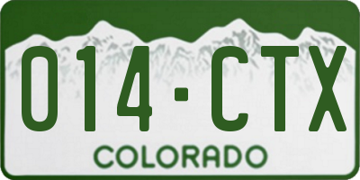 CO license plate 014CTX