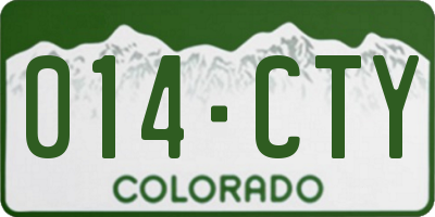 CO license plate 014CTY