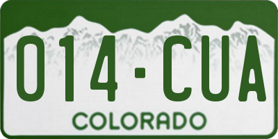 CO license plate 014CUA