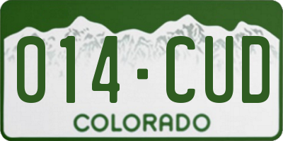 CO license plate 014CUD