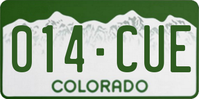 CO license plate 014CUE