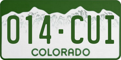 CO license plate 014CUI
