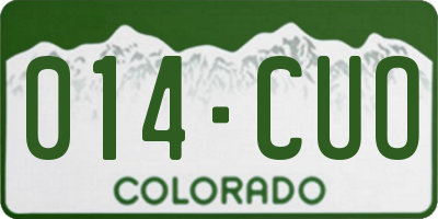 CO license plate 014CUO