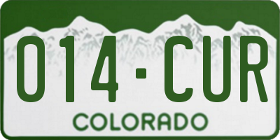 CO license plate 014CUR