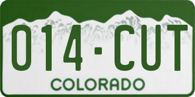 CO license plate 014CUT