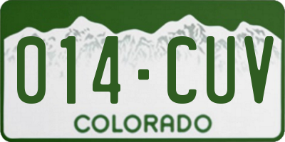 CO license plate 014CUV