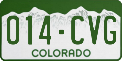 CO license plate 014CVG