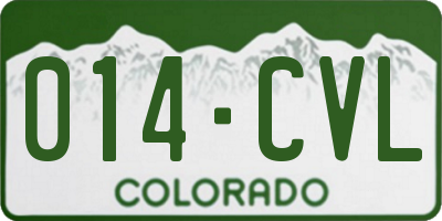 CO license plate 014CVL