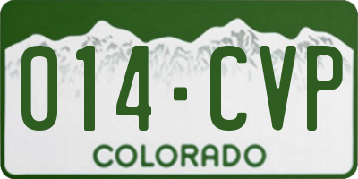 CO license plate 014CVP