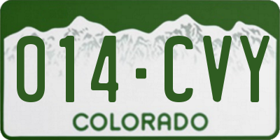 CO license plate 014CVY