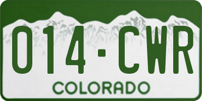 CO license plate 014CWR