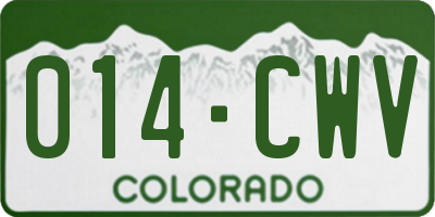 CO license plate 014CWV
