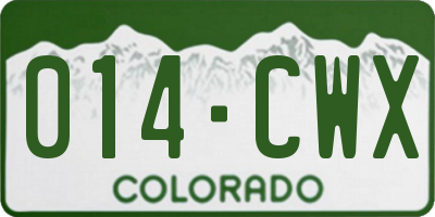 CO license plate 014CWX