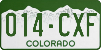 CO license plate 014CXF