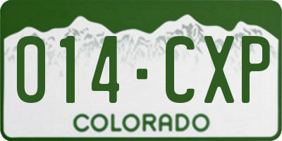 CO license plate 014CXP